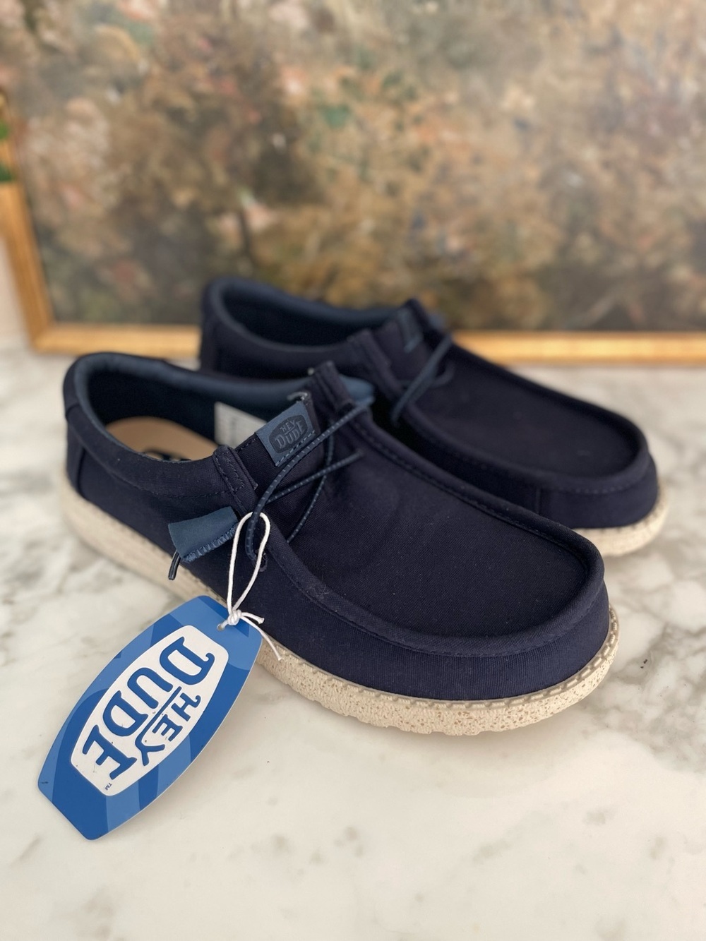 Hey Dude Wally size 8 Men’s Navy Blue Canvas NWT Slip on Lightweight - Picture 8 of 8